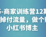 小红书-商家训练营12期:让商家丢掉付流量,做个赚钱的小红书博主-赚金金-技能学习分享
