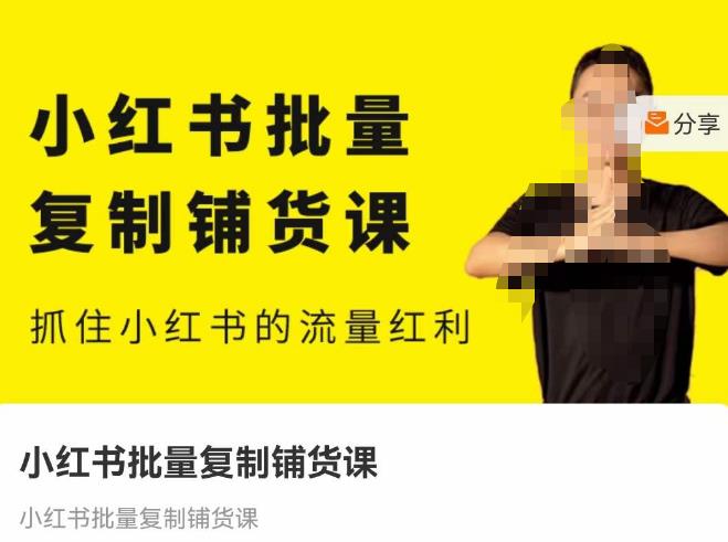 张宾·小红书批量复制铺货课，抓住小红书的流量红利 （更新2023年2月）-赚金金-技能学习分享