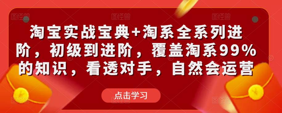 淘宝实战宝典+淘系全系列进阶,初级到进阶,覆盖淘系99%的知识,看透对手,自然会运营-赚金金-技能学习分享