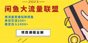 价值1980最新闲鱼大流量联盟玩法,单日引流200+,稳定日入1000+-赚金金-技能学习分享
