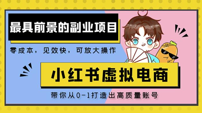 小红书蓝海大市场虚拟电商项目,手把手带你打造出日赚2000+高质量红薯账号-赚金金-技能学习分享