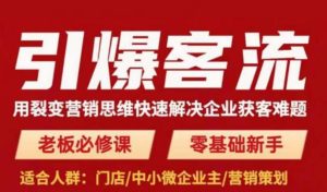引爆客流,用裂变营销思维快速解决企业获客难题,老板必修课,零基础新手-赚金金-技能学习分享