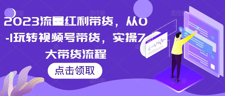 2023流量红利带货，从0-1玩转视频号带货，实操7大带货流程-赚金金-技能学习分享
