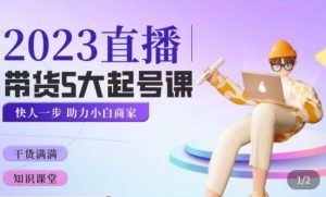 颖儿爱慕·2023直播带货起号5大课程，​掌握带货5大起号方式，掌握起新号逻辑-赚金金-技能学习分享