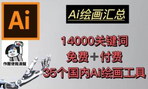 AI绘画汇总14000关键词+35个国内AI绘画工具(兔费+付费)头像壁纸不用愁-赚金金-技能学习分享