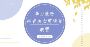 抖音快手暴力涨粉美女混剪视频教程,百分百过原创图片教程!附带违规申诉方法-赚金金-技能学习分享