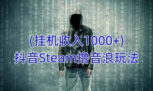 抖音Steam撸音浪玩法，挂机一天收入1000+不露脸 不说话 不封号 社恐人群福音-赚金金-技能学习分享