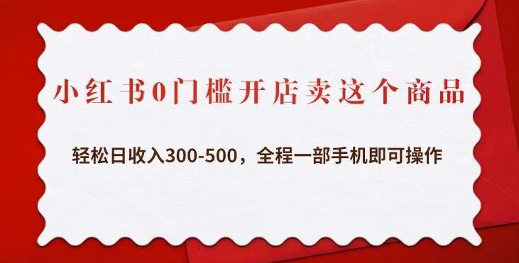 小红书0门槛开店卖这个商品,轻松日收入300-500,全程一部手机即可操作-赚金金-技能学习分享