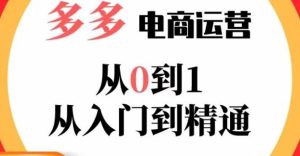 嗝姐小乔·23年系列课:多多运营从0到1,掌握电商运营技巧,学会合理运营链接,活动、推广等流程-赚金金-技能学习分享