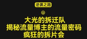 大光的拆迁队(30个片),揭秘博主的流量密码,疯狂的拆片会-赚金金-技能学习分享