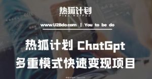 热狐计划:王大陆ChatGpt多重变现实操课,多种模式快速变现-赚金金-技能学习分享