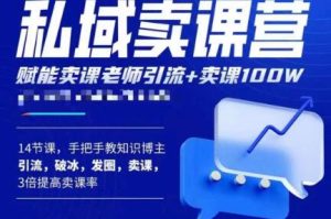 宋老师·卖课老师私域卖课营,手把手教知识博主引流、破冰、发圈、卖课(16节课完整版)-赚金金-技能学习分享