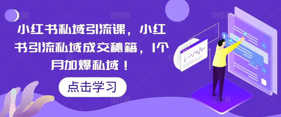 小红书私域引流课，小红书引流私域成交秘籍，1个月加爆私域！-赚金金-技能学习分享