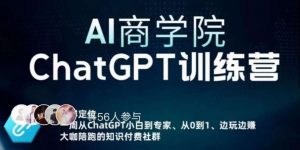 AI商学院·ChatGPT训练营,从0-1从小白到专家,边玩边赚,保姆级课程(视频+文档)-赚金金-技能学习分享