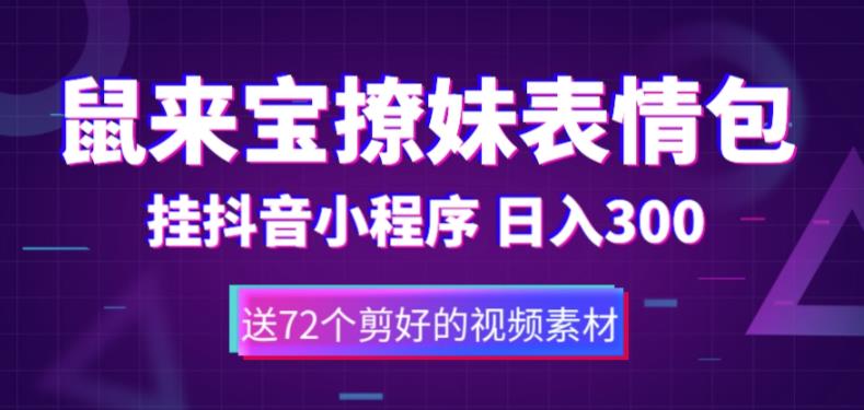 鼠来宝撩妹表情包，通过抖音小程序变现，日入300+（包含72个动画视频素材）-赚金金-技能学习分享