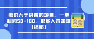 需求大于供应的项目,一单利润50-100,很多人不知道【揭秘】-赚金金-技能学习分享