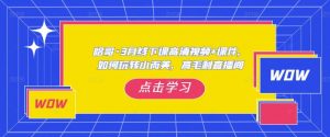 哈哥·3月线下实操课高清视频+课件,如何玩转小而美,高毛利直播间-赚金金-技能学习分享