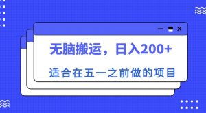 适合在五一之前做的项目,无脑搬运,日入200+【揭秘】-赚金金-技能学习分享