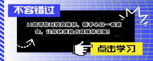 11招带你玩转自媒体,新手小白一看就会,让你快速抢占自媒体流量!-赚金金-技能学习分享