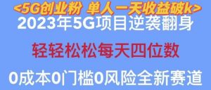 2023年最新自动裂变5g创业粉项目，日进斗金，单天引流100+秒返号卡渠道+引流方法+变现话术【揭秘】-赚金金-技能学习分享