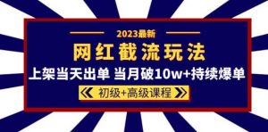 2023网红·同款截流玩法【初级+高级课程】上架当天出单当月破10w+持续爆单-赚金金-技能学习分享