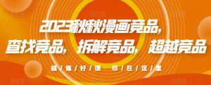 2023秋秋漫画竞品,查找竞品,拆解竞品,超越竞品-赚金金-技能学习分享