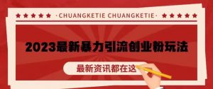 价值980的2023最新暴力引流创业粉丝玩法,单日被动引流50+创业粉【揭秘】-赚金金-技能学习分享