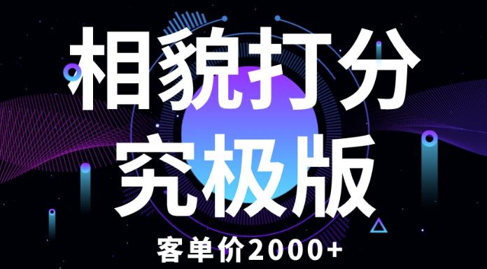相貌打分究极版，客单价2000+纯新手小白就可操作的项目-赚金金-技能学习分享