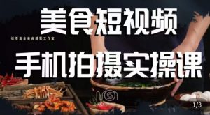 烁石·美食视频手机拍摄实操课,美食摄影理论、手机拍摄相关设置、剪辑调色、布光原理等内容-赚金金-技能学习分享