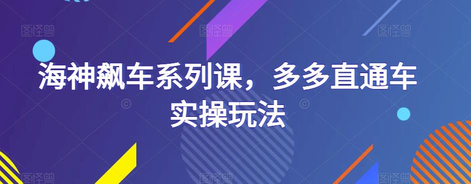 海神飙车系列课，多多直通车实操玩法-赚金金-技能学习分享
