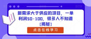 新需求大于供应的项目,一单利润50-100,很多人不知道【揭秘】-赚金金-技能学习分享