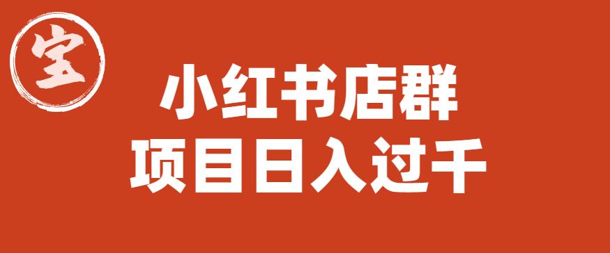 宝哥小红书店群项目，日入过千（图文教程）【揭秘】-赚金金-技能学习分享