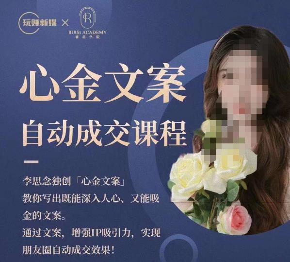 心金文案自动成交课程，教你写出既能深入人心又能吸金的文案，实现朋友圈自动成交效果-赚金金-技能学习分享