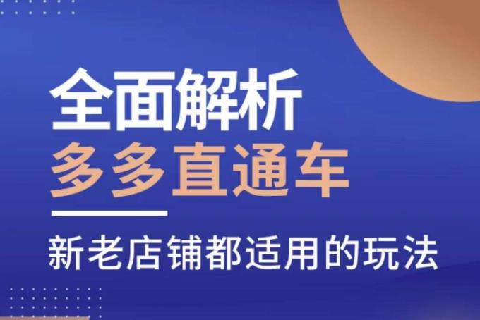 全面解析多多直通车，​新老店铺都适用的玩法-赚金金-技能学习分享