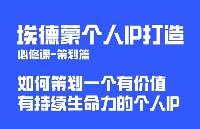 埃德蒙普通人都能起飞的个人IP策划课，如何策划一个优质个人IP-赚金金-技能学习分享