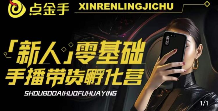 2023点金手·新人零基础手播带货孵化营：账号运营篇+主播话术篇+数据流量篇等-赚金金-技能学习分享