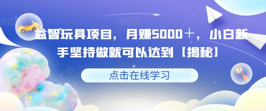 益智玩具项目，月赚5000＋，小白新手坚持做就可以达到【揭秘】-赚金金-技能学习分享