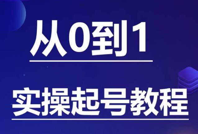 石野·小白起号实操教程，​掌握各种起号的玩法技术，了解流量的核心-赚金金-技能学习分享