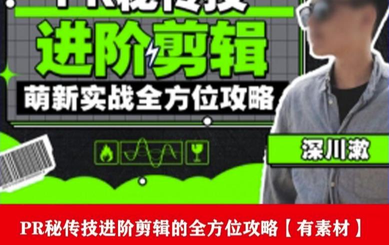 PR进阶剪辑培训班，让你快速成为剪辑大师12节视频课程+素材！-赚金金-技能学习分享