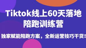 Tiktok线上60天落地陪跑训练营,独家赋能陪跑方案,全新运营技巧干货-赚金金-技能学习分享