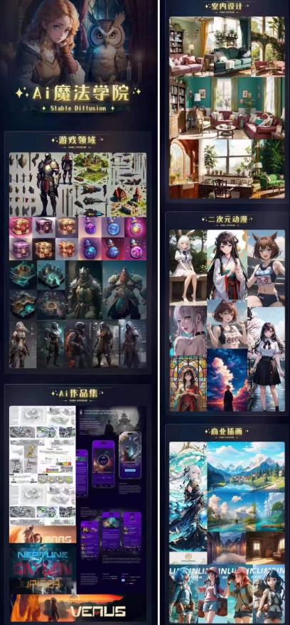 Ai魔法绘画 Stable Diffusion专业课高效辅助Ui/运营作品集0到精通系统课-赚金金-技能学习分享