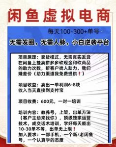 外边收费600多的闲鱼新玩法虚似电商之拼多多助力项目,单号100-300元-赚金金-技能学习分享