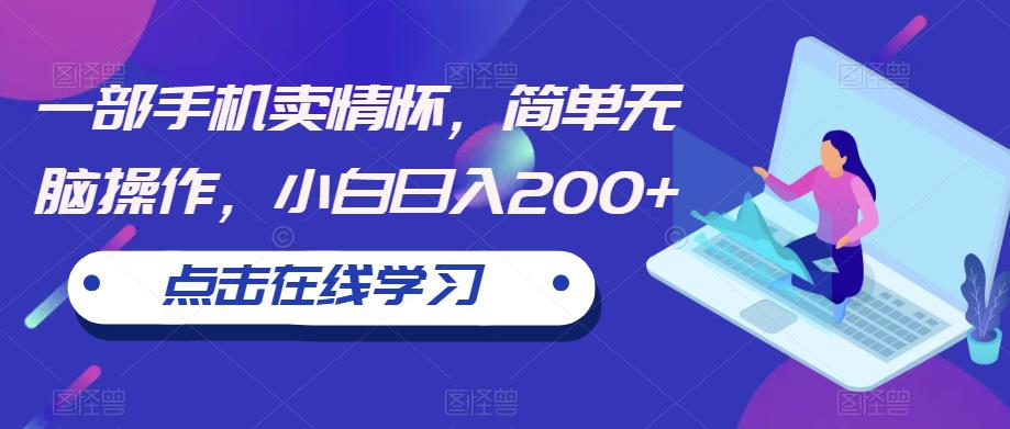 一部手机卖情怀，简单无脑操作，小白日入200+【揭秘】-赚金金-技能学习分享