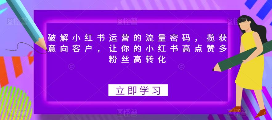 破解小红书运营的流量密码，揽获意向客户，让你的小红书高点赞多粉丝高转化-赚金金-技能学习分享