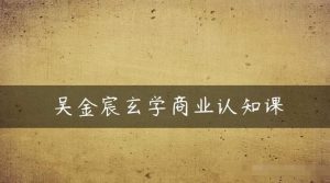 吴金宸玄学商业认知课,传统文化商业认知课-赚金金-技能学习分享