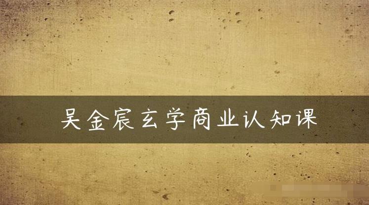 吴金宸玄学商业认知课，传统文化商业认知课-赚金金-技能学习分享