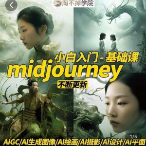 淘不掉学院·midjourney小白入门基础,AI摄影+AI设计+AI绘画-AIGC作图-赚金金-技能学习分享