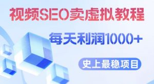 视频SEO出售虚拟产品每天稳定2-5单利润1000+史上最稳定私域变现项目【揭秘】-赚金金-技能学习分享