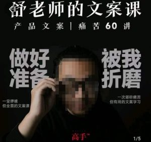 舒老师的文案课,产品文案痛苦60讲,用户视角形成正确文案观,让你写文案突飞猛进-赚金金-技能学习分享