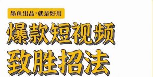 墨鱼日记·爆款短视频致胜招法,学会一招,瞬间起飞,卷王出征,寸草不生-赚金金-技能学习分享